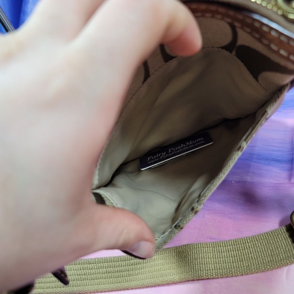 Coach Kissing C's Crossbody Bag and Wristlet in Canvas and Leather - Picture 4 of 14